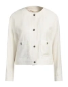 Herno Woman Jacket Ivory Size 6 Linen, Silk, Polyester In White