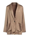 Herno Woman Jacket Khaki Size 16 Polyester In Beige
