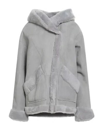 Herno Woman Jacket Light Grey Size 6 Lambskin In Gray