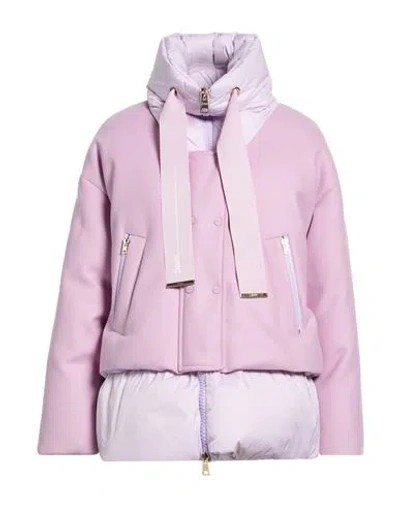 Herno Woman Jacket Lilac Size 6 Virgin Wool, Polyamide In Purple