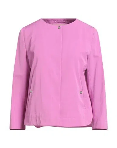 Herno Woman Jacket Mauve Size 10 Polyester, Cotton In Purple