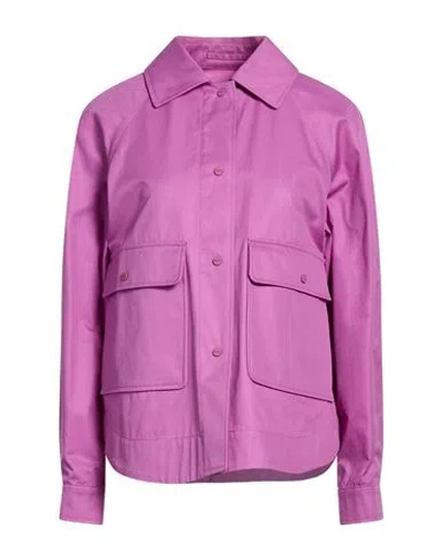 Herno Woman Jacket Mauve Size 2 Cotton In Pink