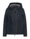 Herno Woman Jacket Midnight Blue Size 10 Linen, Polyester In Blue