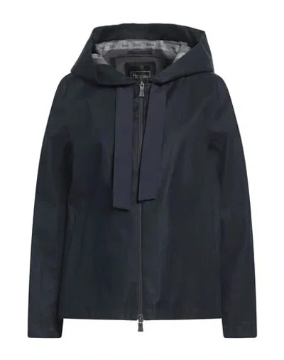 Herno Woman Jacket Midnight Blue Size 10 Linen, Polyester