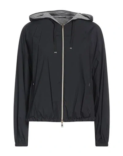 Herno Woman Jacket Midnight Blue Size 6 Polyamide, Elastane, Viscose, Cotton, Polyester