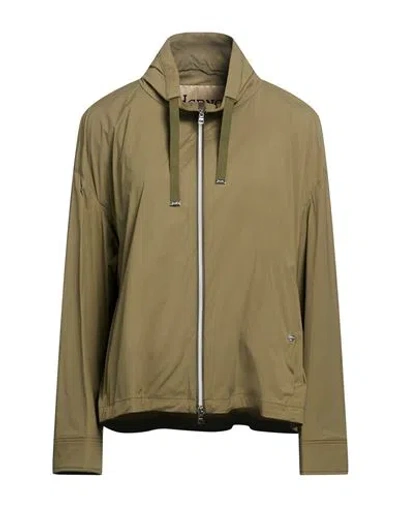Herno Woman Jacket Military Green Size 10 Polyamide, Elastane, Cotton, Polyester
