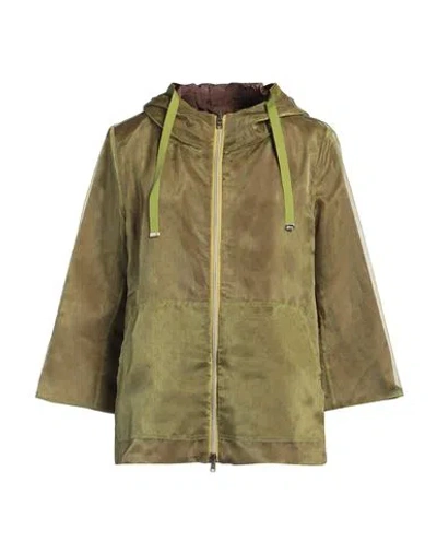 Herno Woman Jacket Military Green Size 10 Polyamide, Polyester, Cotton