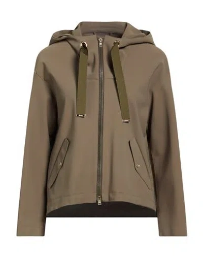 Herno Woman Jacket Military Green Size 2 Polyamide, Elastane In Brown