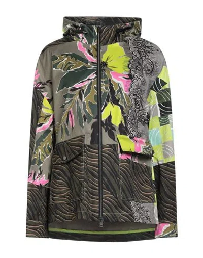 Herno Woman Jacket Military Green Size 6 Cotton In Gray