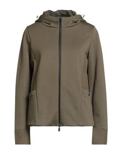 Herno Woman Jacket Military Green Size 6 Cotton, Polyamide, Polyester