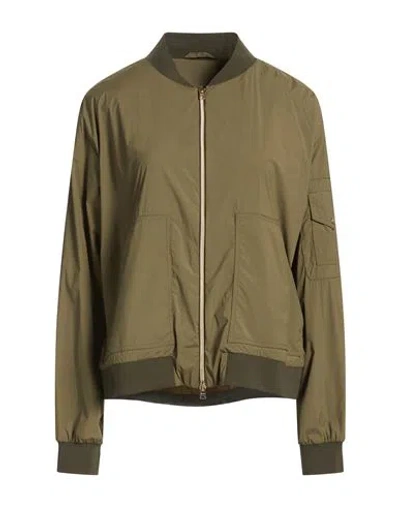 Herno Woman Jacket Military Green Size 6 Polyamide, Elastane