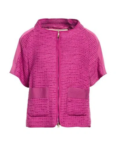 Herno Woman Jacket Plum Size 8 Cotton, Polyester In Pink