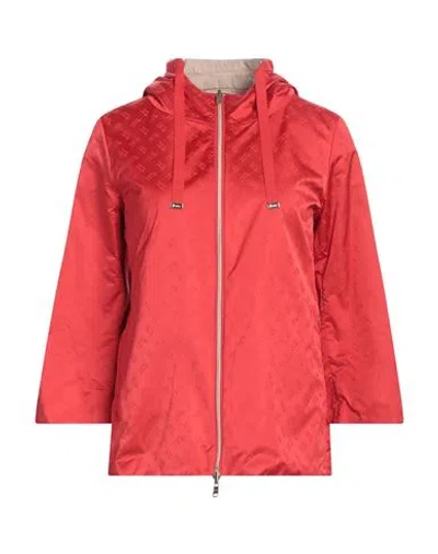 Herno Woman Jacket Red Size 6 Polyamide, Polyester, Cotton, Acetate