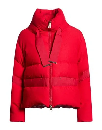 Herno Woman Jacket Red Size 6 Polyester, Viscose, Elastane