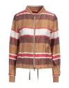HERNO HERNO WOMAN JACKET SAND SIZE 6 LINEN, POLYAMIDE, ELASTANE, COTTON, ACETATE