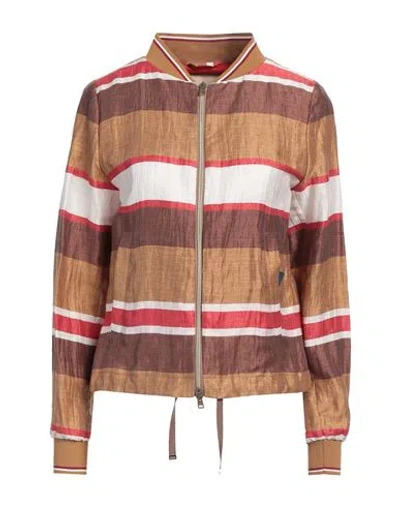 Herno Woman Jacket Sand Size 6 Linen, Polyamide, Elastane, Cotton, Acetate