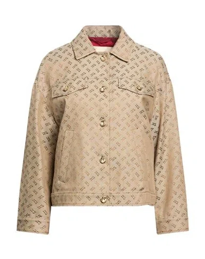 Herno Woman Jacket Sand Size 6 Polyester, Cotton In Brown