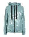 Herno Woman Jacket Slate Blue Size 8 Polyamide, Polyurethane In Green