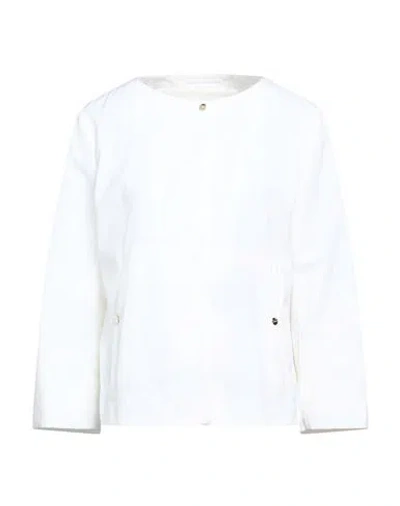 Herno Woman Jacket White Size 10 Polyester, Cotton