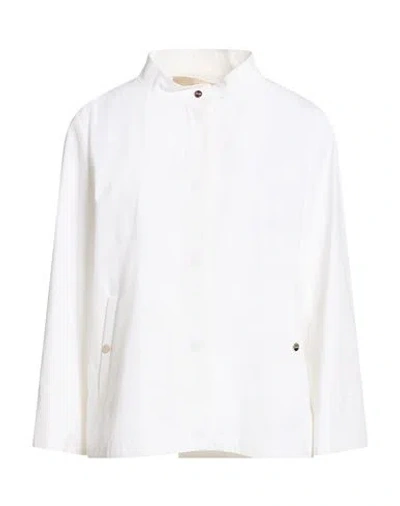 Herno Woman Jacket White Size 8 Polyester, Cotton