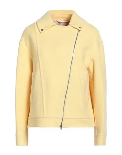HERNO HERNO WOMAN JACKET YELLOW SIZE 8 VIRGIN WOOL, POLYAMIDE