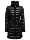Herno Maria Long Down Jacket In Black Nylon In Black