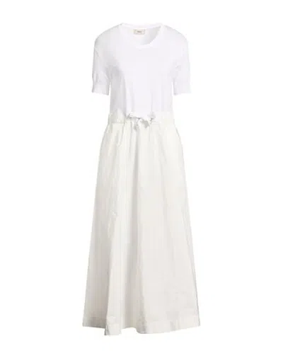 Herno Woman Maxi Dress White Size 2 Polyester, Lyocell, Cotton