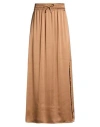 Herno Woman Maxi Skirt Gunmetal Size 2 Polyester, Cotton In Brown
