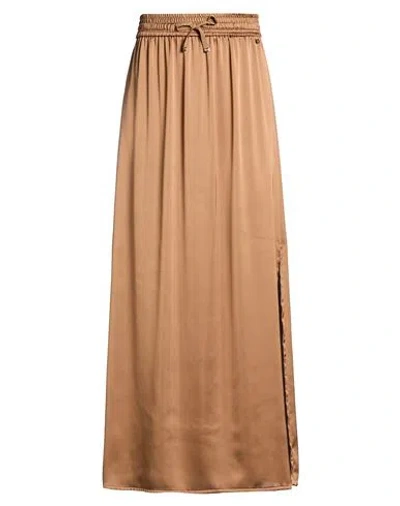 Herno Woman Maxi Skirt Gunmetal Size 2 Polyester, Cotton In Brown