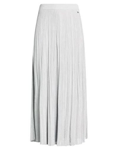 Herno Woman Maxi Skirt Silver Size 2 Viscose, Polyester In White