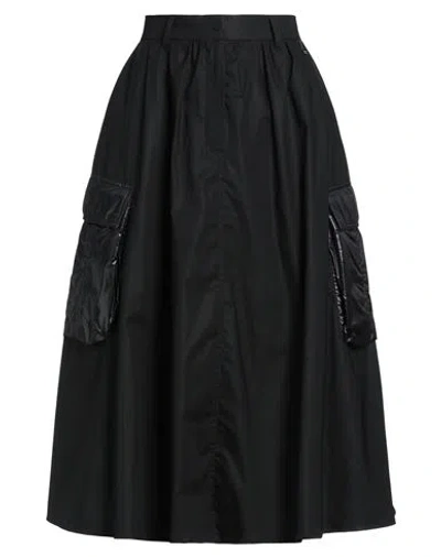 Herno Woman Midi Skirt Black Size 6 Cotton, Elastane, Polyamide, Polyester