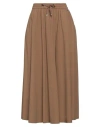Herno Woman Midi Skirt Camel Size 8 Polyamide, Elastane, Cotton, Polyester In Beige