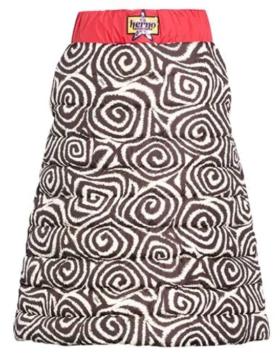 Herno Woman Midi Skirt Dark Brown Size 6 Polyester
