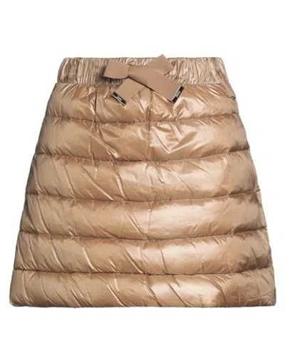 Herno Woman Mini Skirt Camel Size 10 Polyamide In Multi