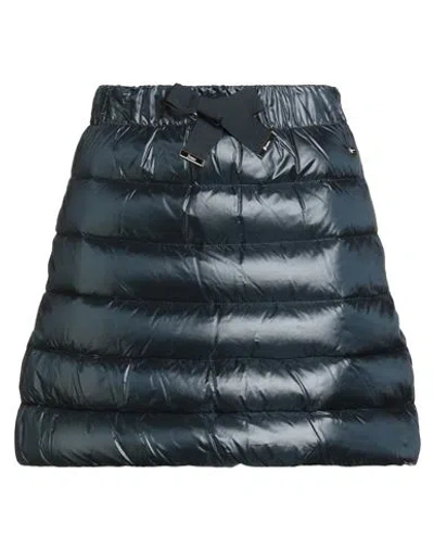 Herno Woman Mini Skirt Midnight Blue Size 12 Polyamide In Animal Print