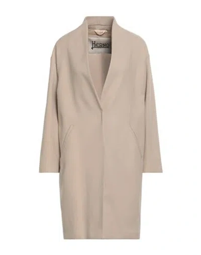 Herno Woman Overcoat & Trench Coat Beige Size 6 Cotton