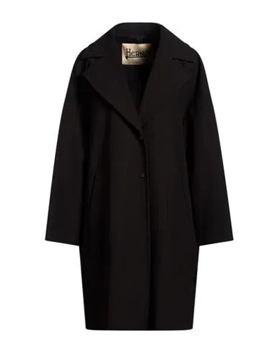 Herno Woman Overcoat & Trench Coat Black Size 14 Polyester