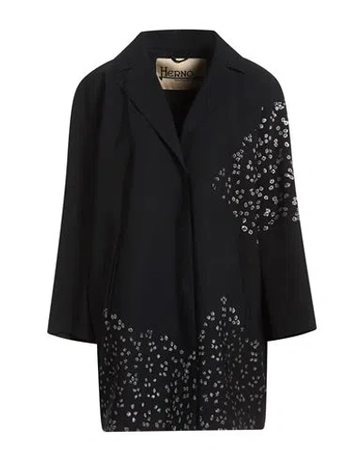 Herno Woman Overcoat & Trench Coat Black Size 6 Polyamide, Elastane
