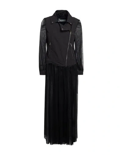 HERNO HERNO WOMAN OVERCOAT & TRENCH COAT BLACK SIZE 8 POLYIMIDE, ELASTANE, POLYESTER