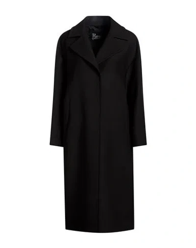 Herno Woman Overcoat & Trench Coat Black Size 8 Virgin Wool