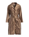 Herno Woman Overcoat & Trench Coat Brown Size 10 Polyester, Silk