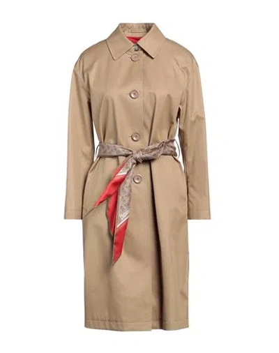 Herno Woman Overcoat & Trench Coat Camel Size 8 Cotton, Acetate, Polyester In Beige