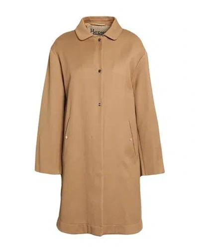 Herno Woman Overcoat & Trench Coat Camel Size 6 Cotton, Elastane In Brown