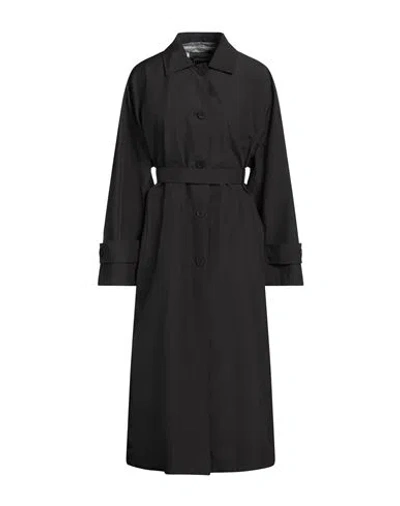 Herno Woman Overcoat & Trench Coat Charcoal Size 12 Polyester, Ptfe - Polytetrafluoroethylene In Grey