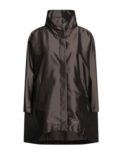 Herno Woman Overcoat & Trench Coat Chocolate Brown Size 2 Polyester, Polyamide, Elastane, Cotton