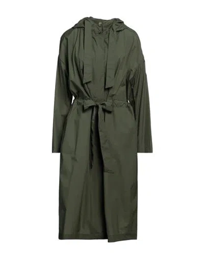 Herno Woman Overcoat & Trench Coat Dark Green Size 12 Polyamide, Elastane In Green