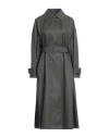 Herno Woman Overcoat & Trench Coat Dark Green Size 8 Cotton, Polyester In Gray