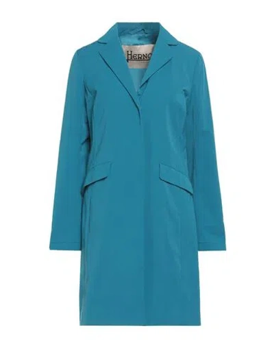 Herno Woman Overcoat & Trench Coat Deep Teal Size 6 Polyester, Cotton In Green