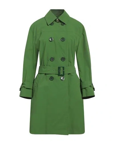 Herno Woman Overcoat & Trench Coat Green Size 6 Cotton, Polyurethane In Green