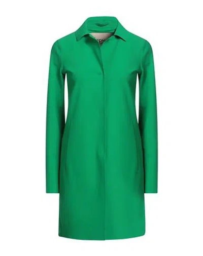 HERNO HERNO WOMAN OVERCOAT & TRENCH COAT GREEN SIZE 10 POLYAMIDE, ELASTANE